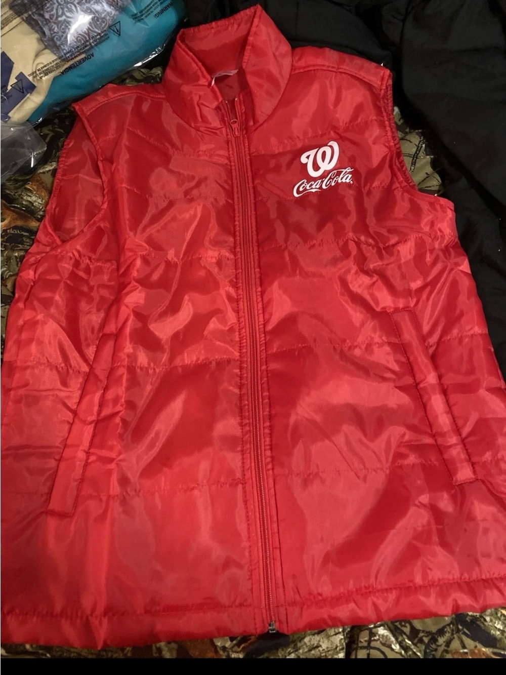 Washington Nationals Coca Cola Full Zip Vest Medium - New Without Tags